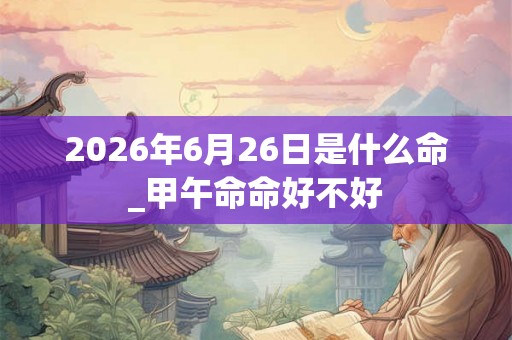 2026年6月26日是什么命_甲午命命好不好