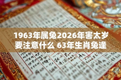 1963年属兔2026年害太岁要注意什么 63年生肖兔逢马年运气如何