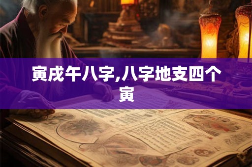 寅戌午八字,八字地支四个寅