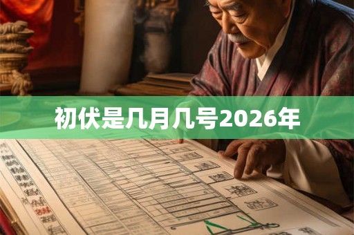 初伏是几月几号2026年