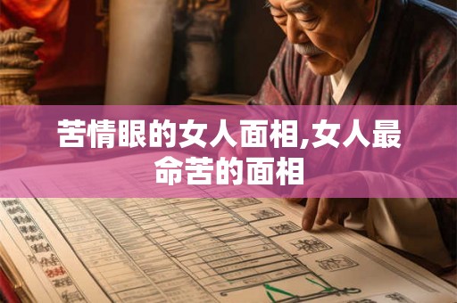 苦情眼的女人面相,女人最命苦的面相