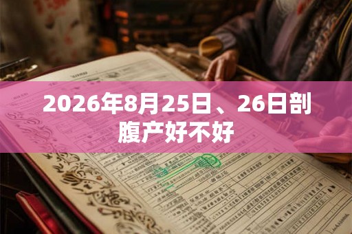 2026年8月25日、26日剖腹产好不好