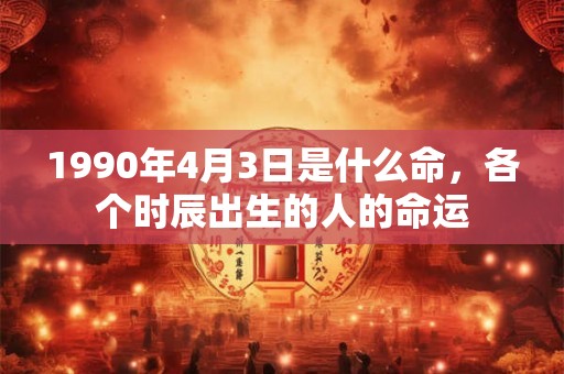1990年4月3日是什么命，各个时辰出生的人的命运