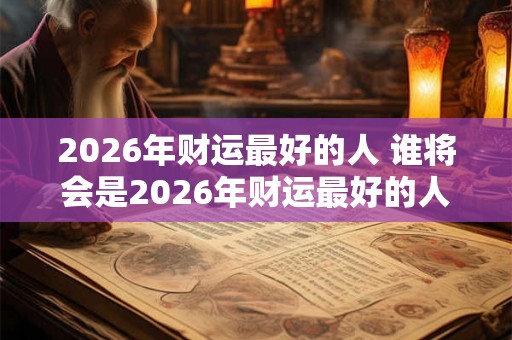 2026年财运最好的人 谁将会是2026年财运最好的人 2026年财运最好的人 谁将会是2026年财运最好的人
