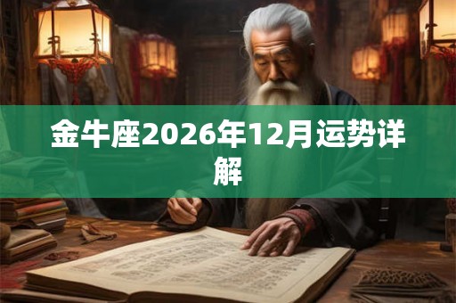 金牛座2026年12月运势详解 金牛座2026年12月运势详解