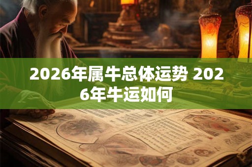 2026年属牛总体运势 2026年牛运如何