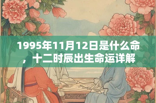 1995年11月12日是什么命，十二时辰出生命运详解