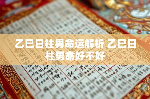 乙巳日柱男命运解析 乙巳日柱男命好不好