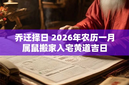 乔迁择日 2026年农历一月属鼠搬家入宅黄道吉日