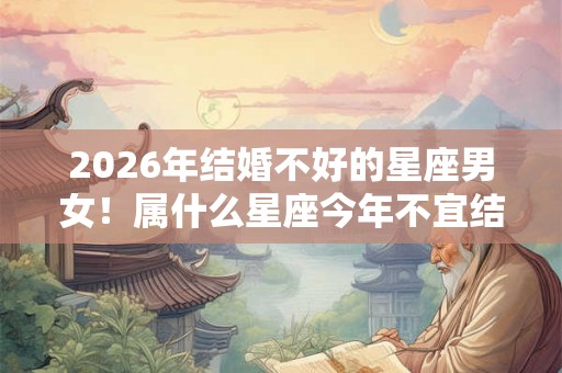2026年结婚不好的星座男女!属什么星座今年不宜结婚 2026年结婚不好的星座男女!属什么星座今年不宜结婚