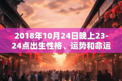 2018年10月24日晚上23-24点出生性格、运势和命运