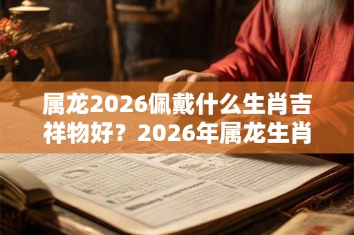 属龙2026佩戴什么生肖吉祥物好？2026年属龙生肖佩戴