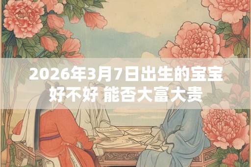 2026年3月7日出生的宝宝好不好 能否大富大贵
