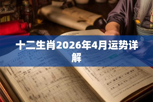 十二生肖2026年4月运势详解