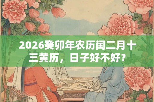 2026癸卯年农历闰二月十三黄历,日子好不好? 2026癸卯年农历闰二月十三黄历,日子好不好?