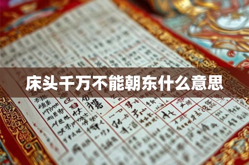 床头千万不能朝东什么意思