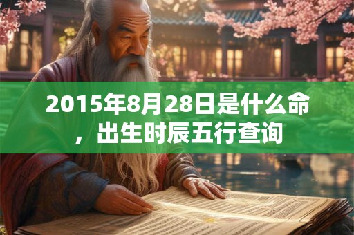 2015年8月28日是什么命，出生时辰五行查询