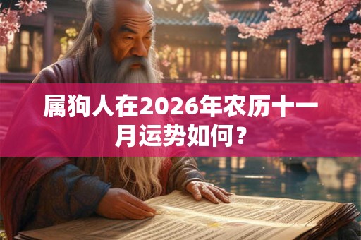 属狗人在2026年农历十一月运势如何？