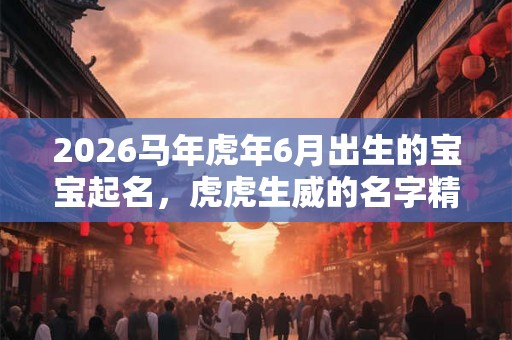 2026马年虎年6月出生的宝宝起名,虎虎生威的名字精选大全! 2026马年虎年6月出生的宝宝起名,虎虎生威的名字精选大全!