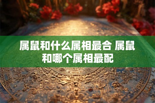 属鼠和什么属相最合 属鼠和哪个属相最配