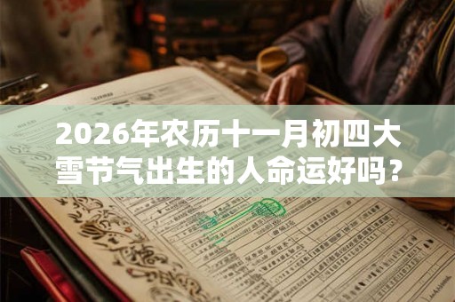 2026年农历十一月初四大雪节气出生的人命运好吗？