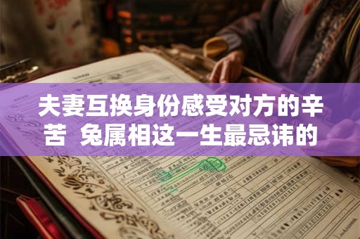 夫妻互换身份感受对方的辛苦 兔属相这一生最忌讳的属相 夫妻互换身份感受对方的辛苦 兔属相这一生最忌讳的属相