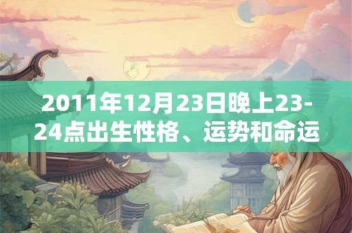 2011年12月23日晚上23-24点出生性格、运势和命运