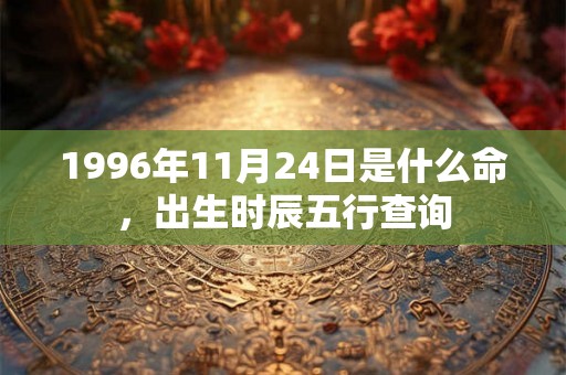 1996年11月24日是什么命，出生时辰五行查询