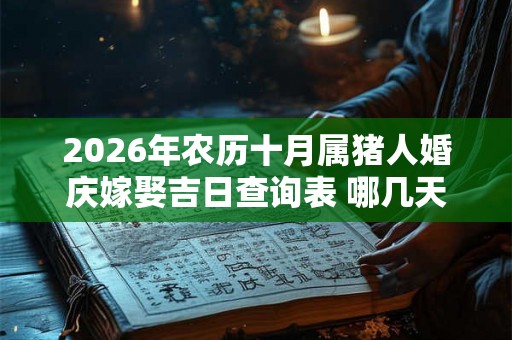 2026年农历十月属猪人婚庆嫁娶吉日查询表 哪几天结婚最吉利