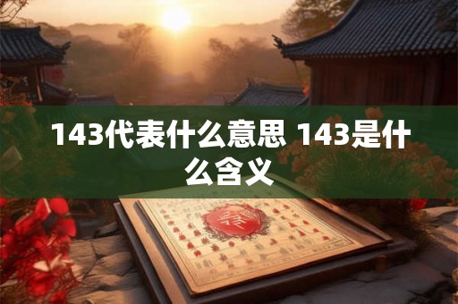 143代表什么意思 143是什么含义