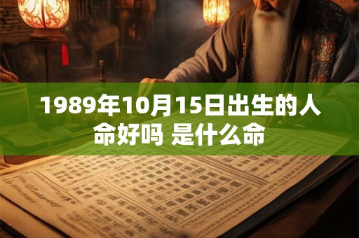 1989年10月15日出生的人命好吗 是什么命