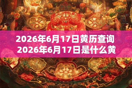 2026年6月17日黄历查询 2026年6月17日是什么黄历求查询