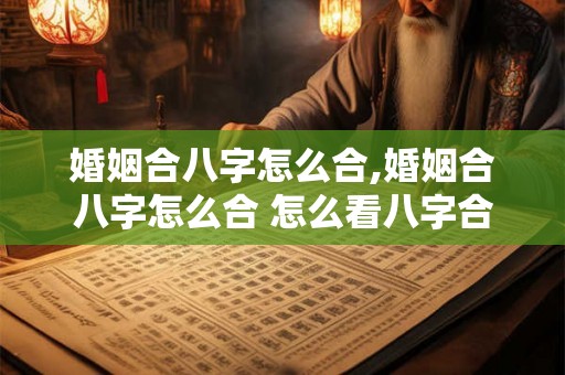 婚姻合八字怎么合,婚姻合八字怎么合 怎么看八字合不合？