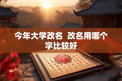 今年大学改名  改名用哪个字比较好