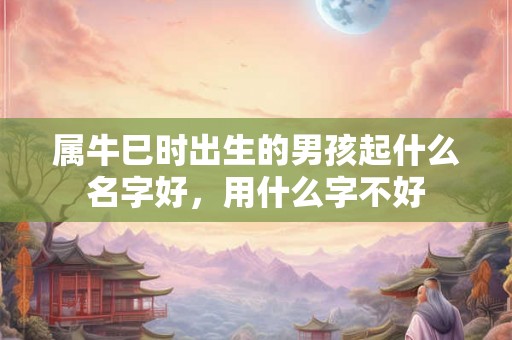 属牛巳时出生的男孩起什么名字好,用什么字不好 属牛巳时出生的男孩起什么名字好,用什么字不好