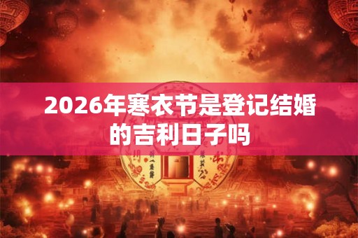 2026年寒衣节是登记结婚的吉利日子吗