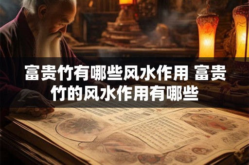 富贵竹有哪些风水作用 富贵竹的风水作用有哪些