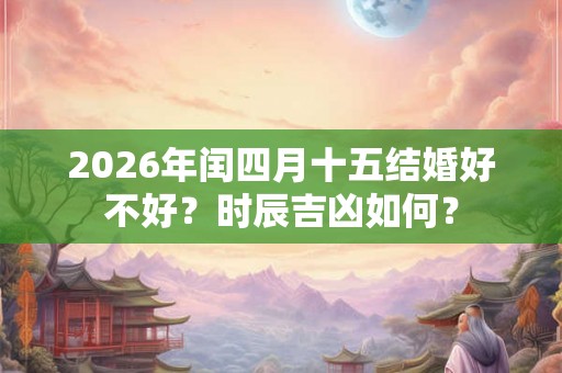 2026年闰四月十五结婚好不好？时辰吉凶如何？