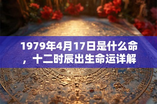 1979年4月17日是什么命，十二时辰出生命运详解
