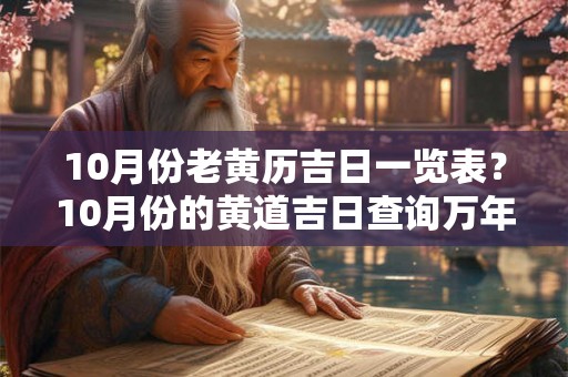 10月份老黄历吉日一览表？10月份的黄道吉日查询万年历