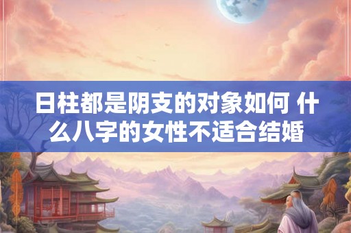 日柱都是阴支的对象如何 什么八字的女性不适合结婚