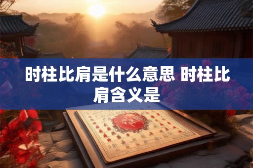 时柱比肩是什么意思 时柱比肩含义是