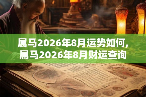 属马2026年8月运势如何,属马2026年8月财运查询 属马2026年8月运势如何,属马2026年8月财运查询