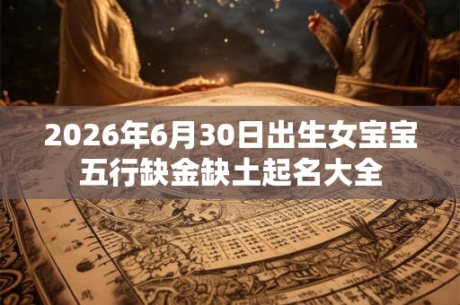 2026年6月30日出生女宝宝五行缺金缺土起名大全