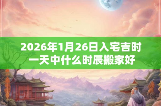2026年1月26日入宅吉时 一天中什么时辰搬家好 2026年1月26日入宅吉时 一天中什么时辰搬家好