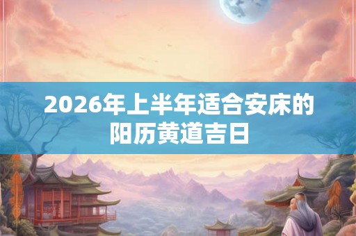 2026年上半年适合安床的阳历黄道吉日