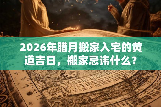 2026年腊月搬家入宅的黄道吉日，搬家忌讳什么？