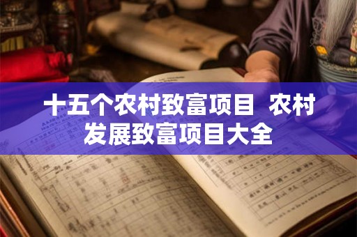 十五个农村致富项目 农村发展致富项目大全 十五个农村致富项目 农村发展致富项目大全