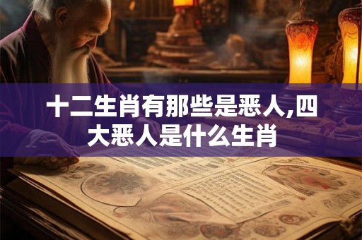 十二生肖有那些是恶人,四大恶人是什么生肖 十二生肖有那些是恶人,四大恶人是什么生肖