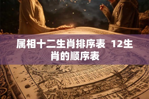 属相十二生肖排序表  12生肖的顺序表